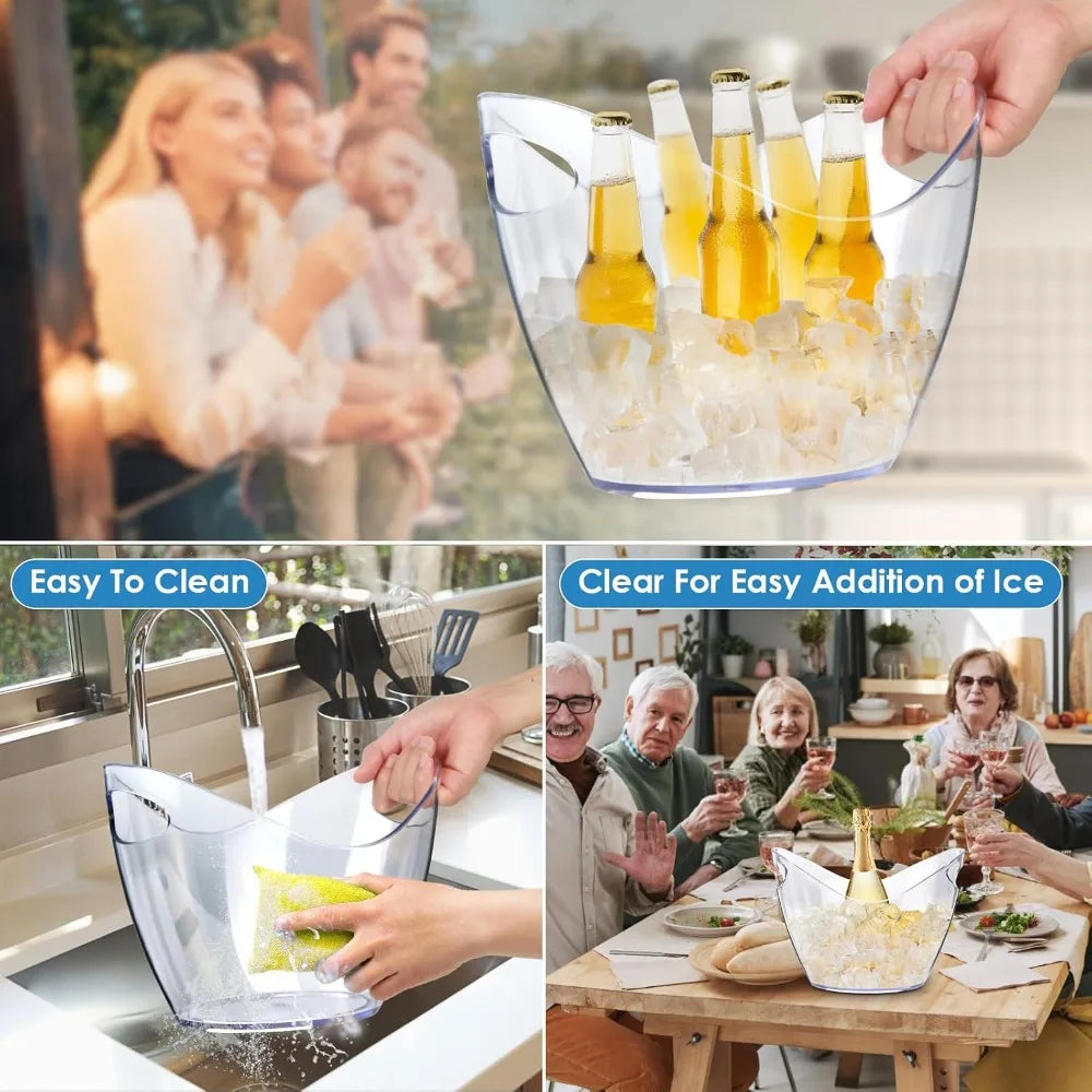 Clear Acrylic Wine & Champagne Ice Bucket – 4L