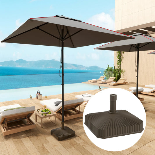 Fillable Square Patio Umbrella Base – Sand or Water Weighted Outdoor for Smaller Umbrellas Stand