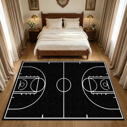 Basketball Court Area Rug – Game Day & Sports-Themed Floor Mat