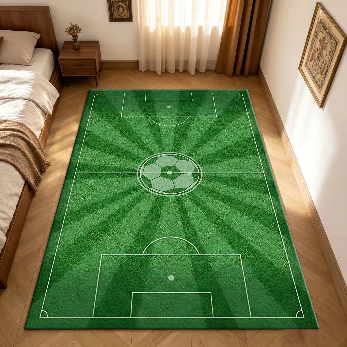 Soccer Field Area Rug – Game Day Floor Mat