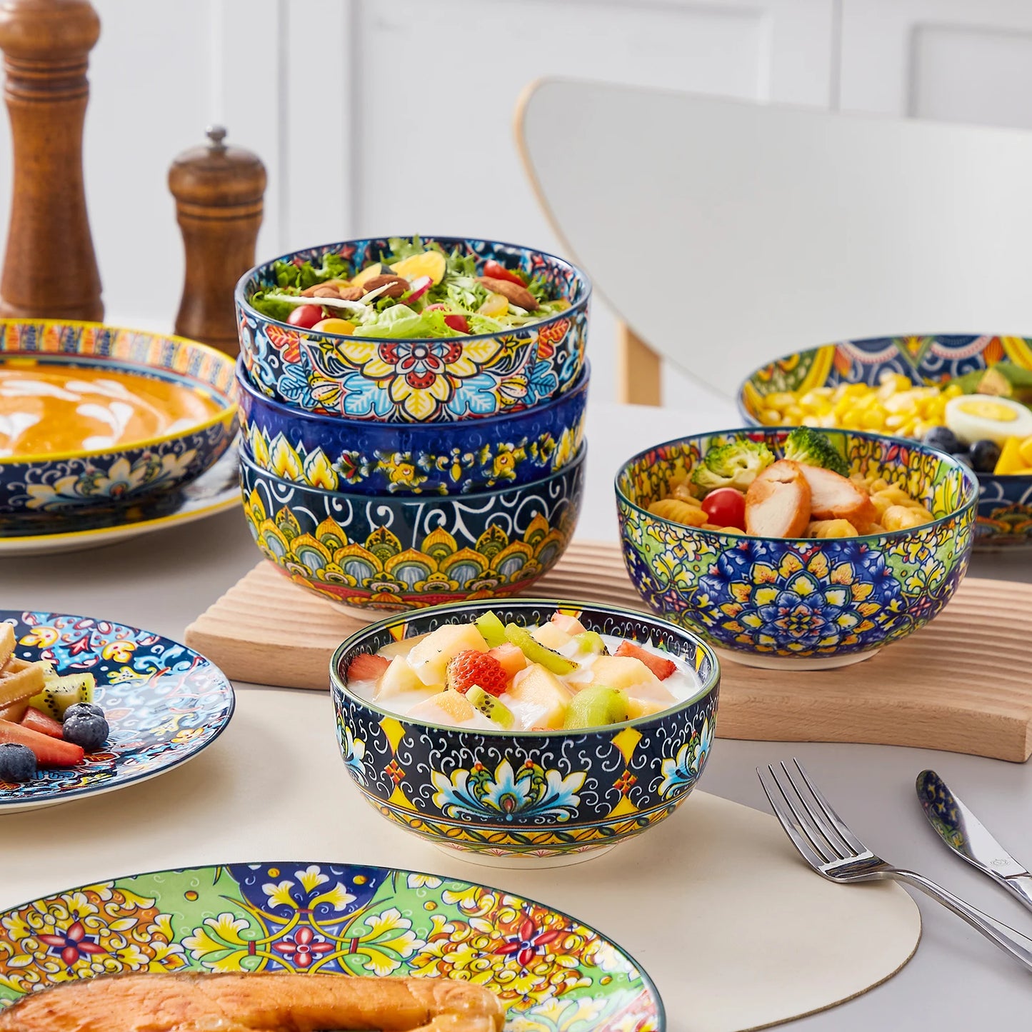 Vancasso Artisan Patterned 24-Piece Porcelain Dinnerware Set – Service for 6