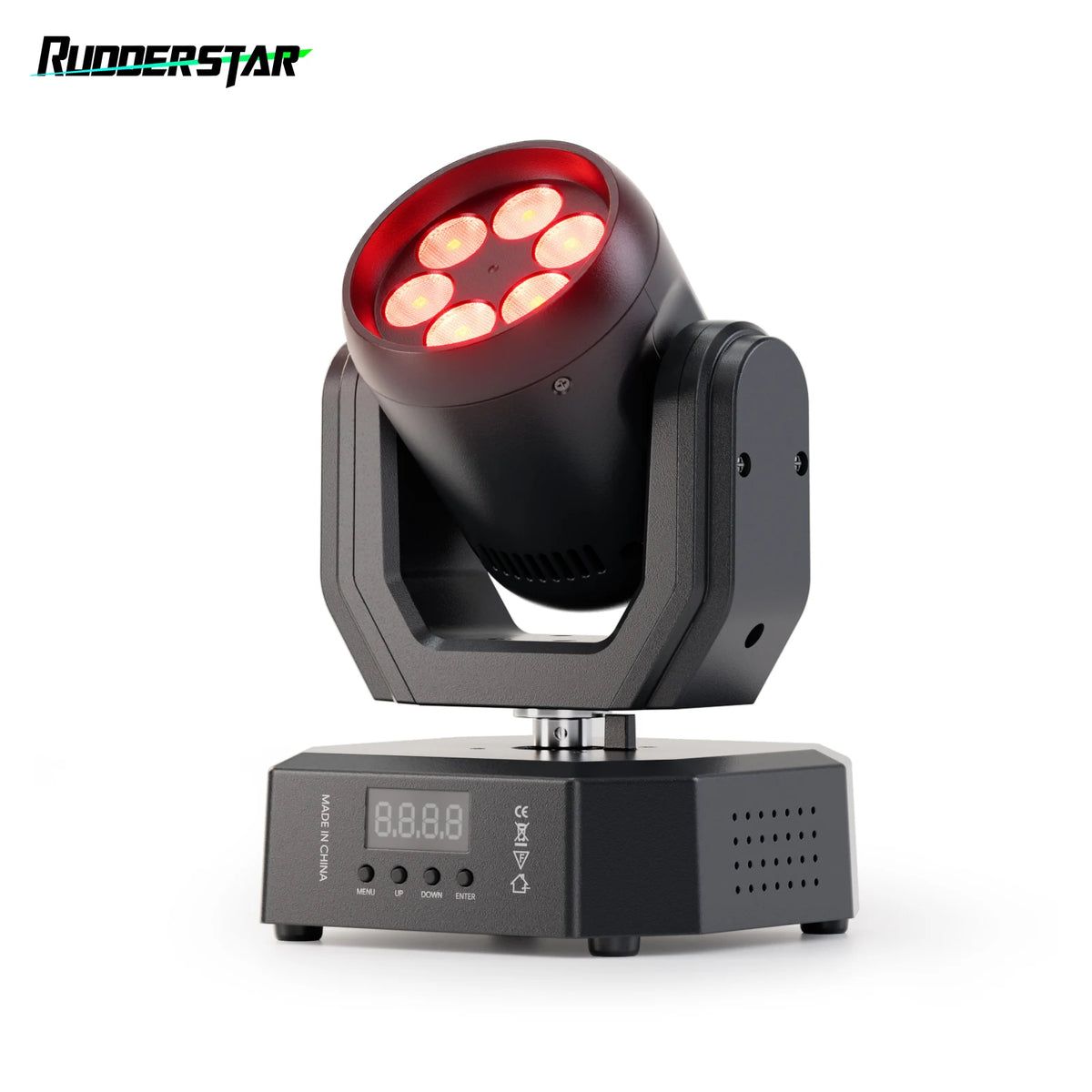 60W RGBW Mini Moving Head DJ Light – Sound Activated, DMX & Remote Stage Lighting