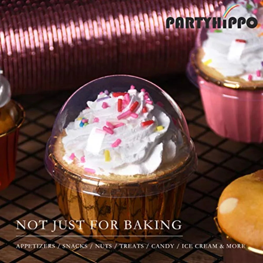 50-Pack 3.5 oz Disposable Aluminum Foil Baking Cups – Cupcake, Muffin & Mini Dessert Ramekins