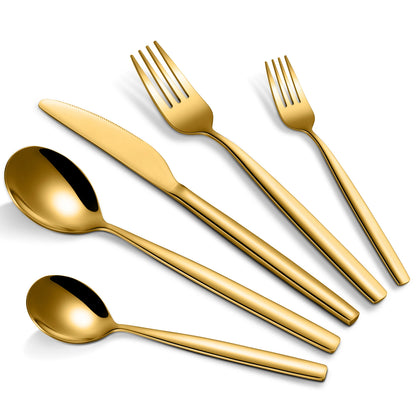 30-Piece Stainless Steel Flatware Set – Service for 6, Black Gold or Silver