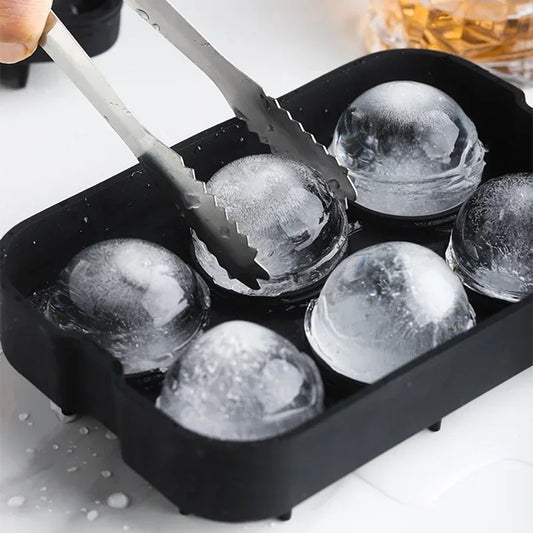 Large Silicone Sphere Cocktail Ice Molds – 4, 6 or 8-Cavity Cube & Sphere Trays for Whiskey & Bourbon