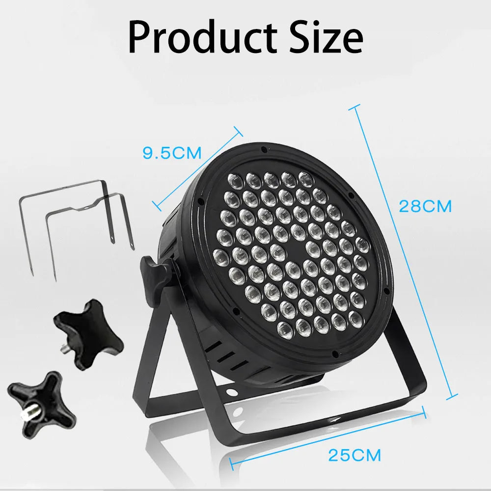 60-LED RGB PAR Stage Lights, Set of 8 – DMX512 & Sound-Activated Party Lighting