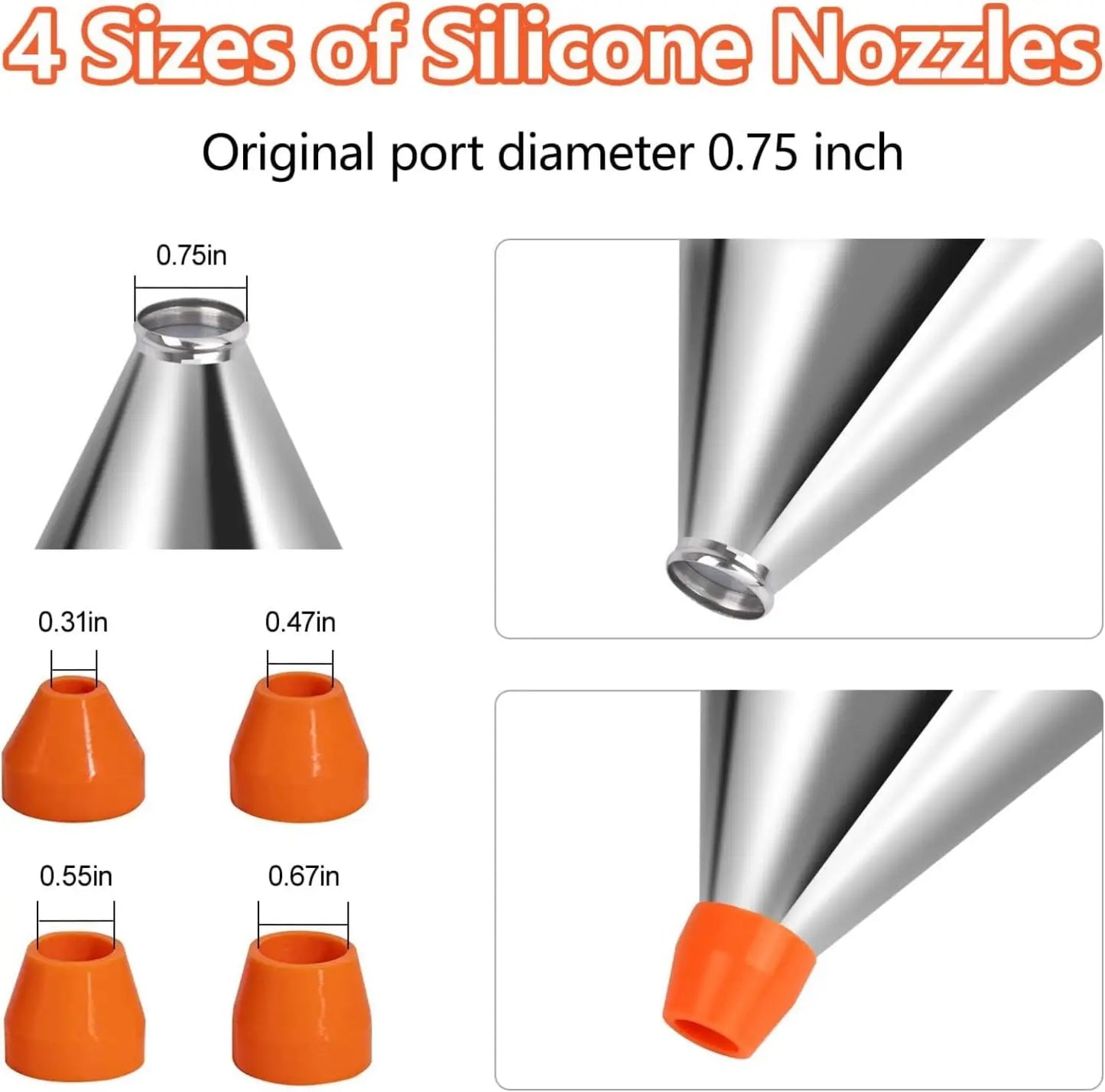 Stainless Steel Pancake & Batter Dispenser with Stand + 4 Nozzles
