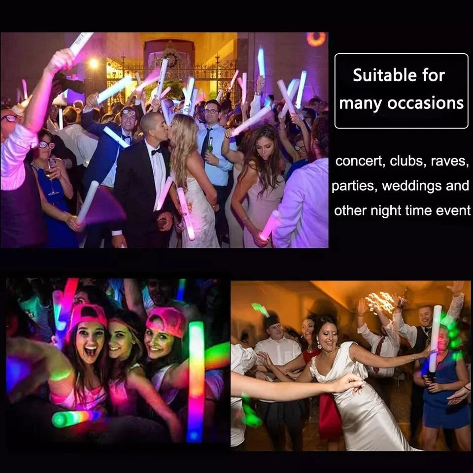 LED Glow Foam Sticks – 100 Piece Party Pack