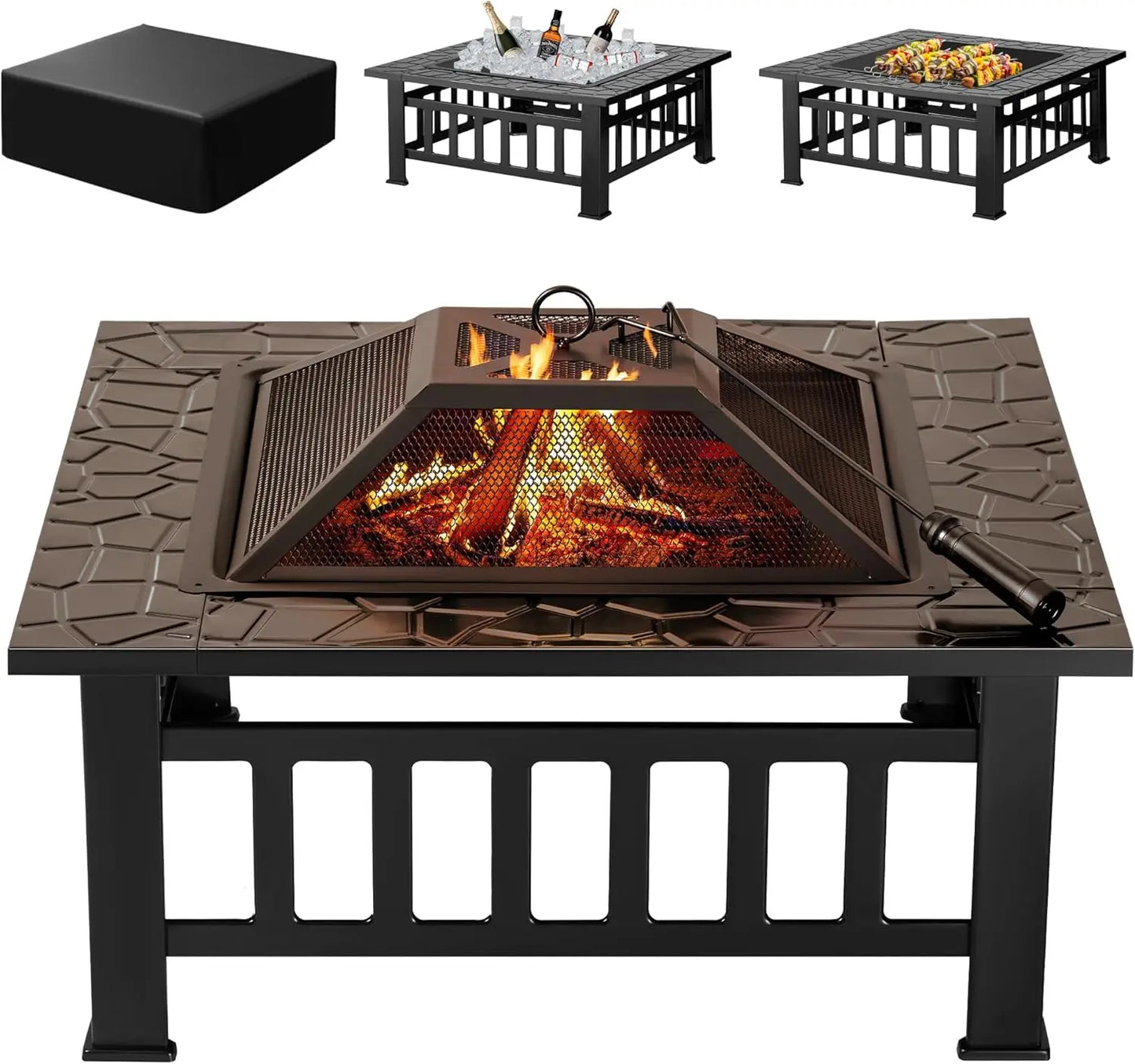32" Square Wood-Burning Fire Pit