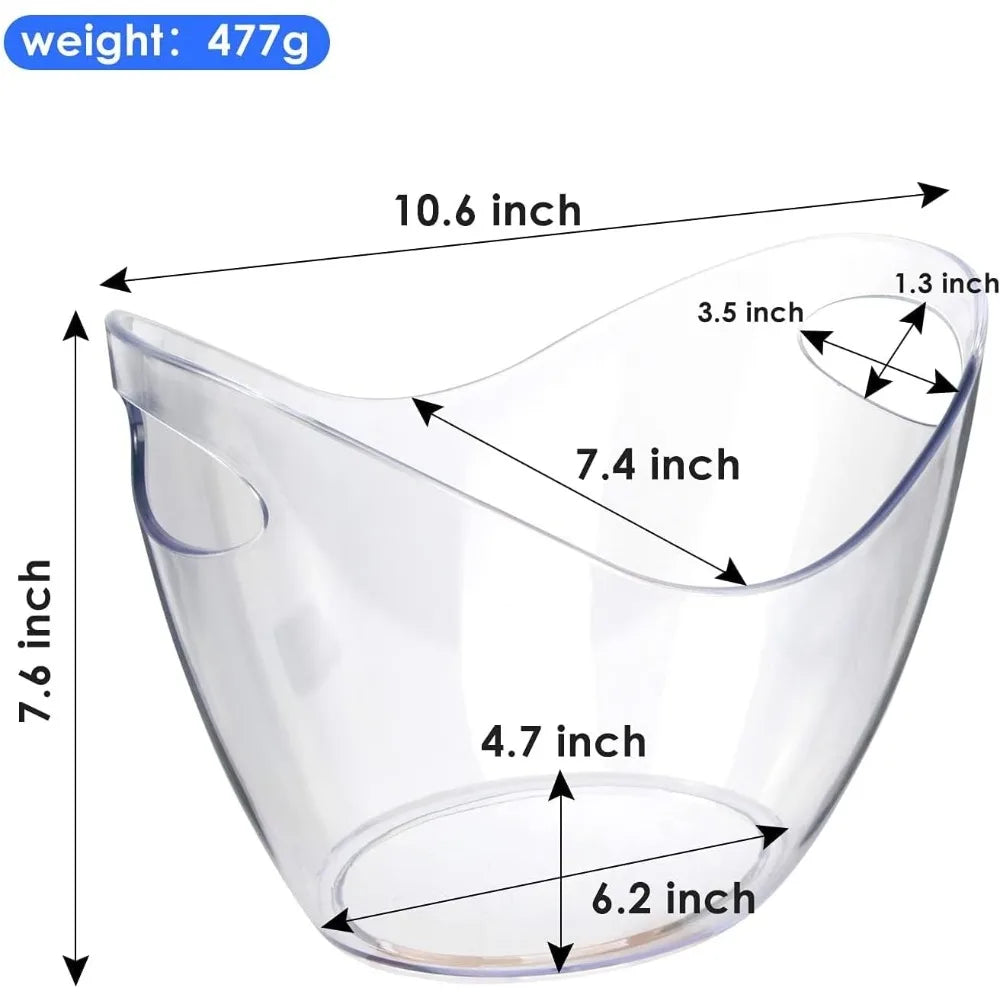 Clear Acrylic Wine & Champagne Ice Bucket – 4L