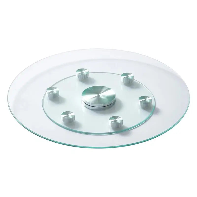 24in Glass Lazy Susan Turntable – 360° Rotating Dining Table Server