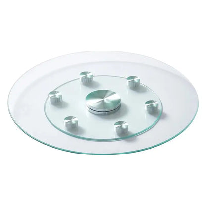 24in Glass Lazy Susan Turntable – 360° Rotating Dining Table Server