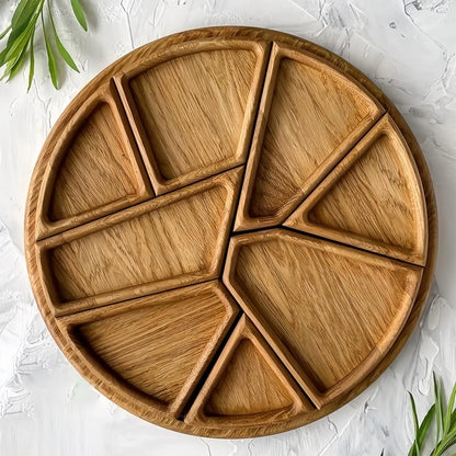 8-Petal Wooden Charcuterie & Serving Board – Detachable Puzzle Design