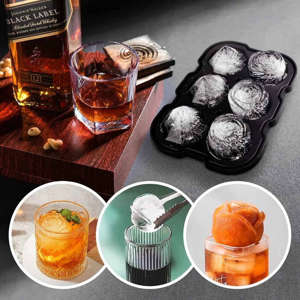 Rose & Diamond Large Cocktail Ice Mold with Lid