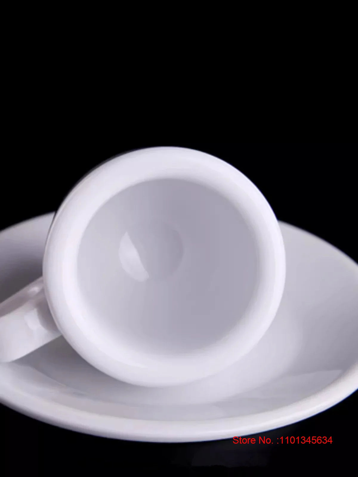 Professional Italian-Style White Porcelain Espresso Cup & Saucer 1.9 oz (55mL)