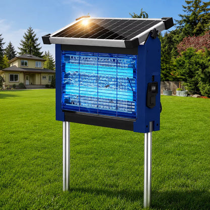 Solar Outdoor Bug Zapper – 4500V Mosquito & Flying Insect Control, Up to 2,100 Sq. Ft.