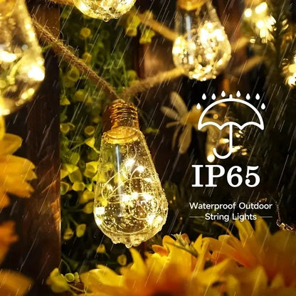 23-Ft Solar Rope String Lights – 16 Shatterproof Bulbs with 8 Lighting Modes