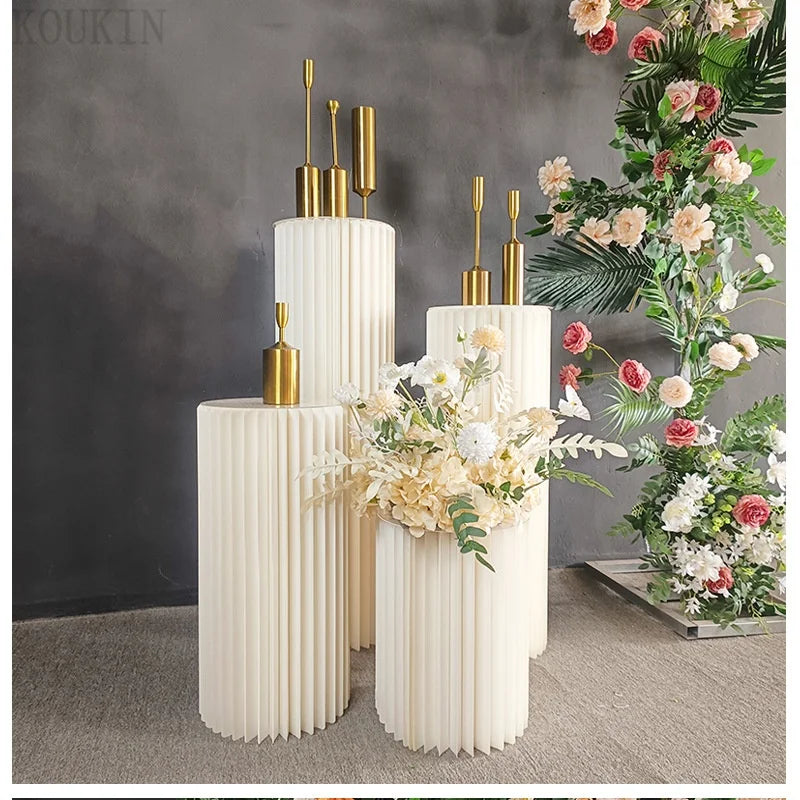 Round Honeycomb Pedestal Display Stand – 5 Heights for Cakes, Flowers & Event Décor