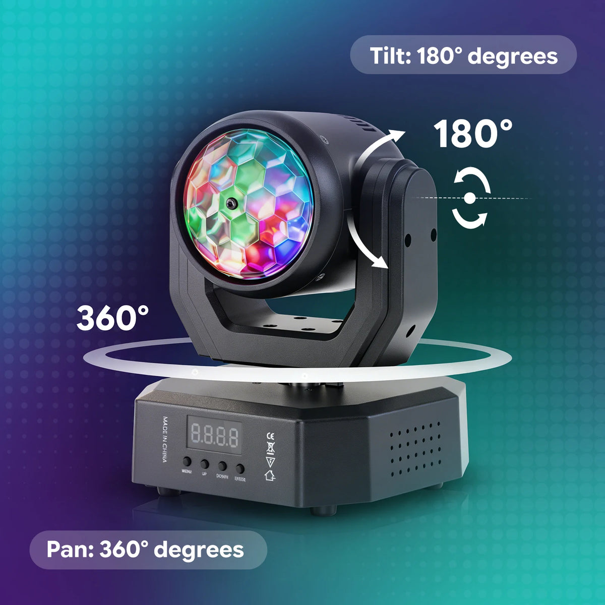 4-Pack Mini Moving Head DJ Party Lights – 30W Magic Ball Beam & Pattern Effects with Remote