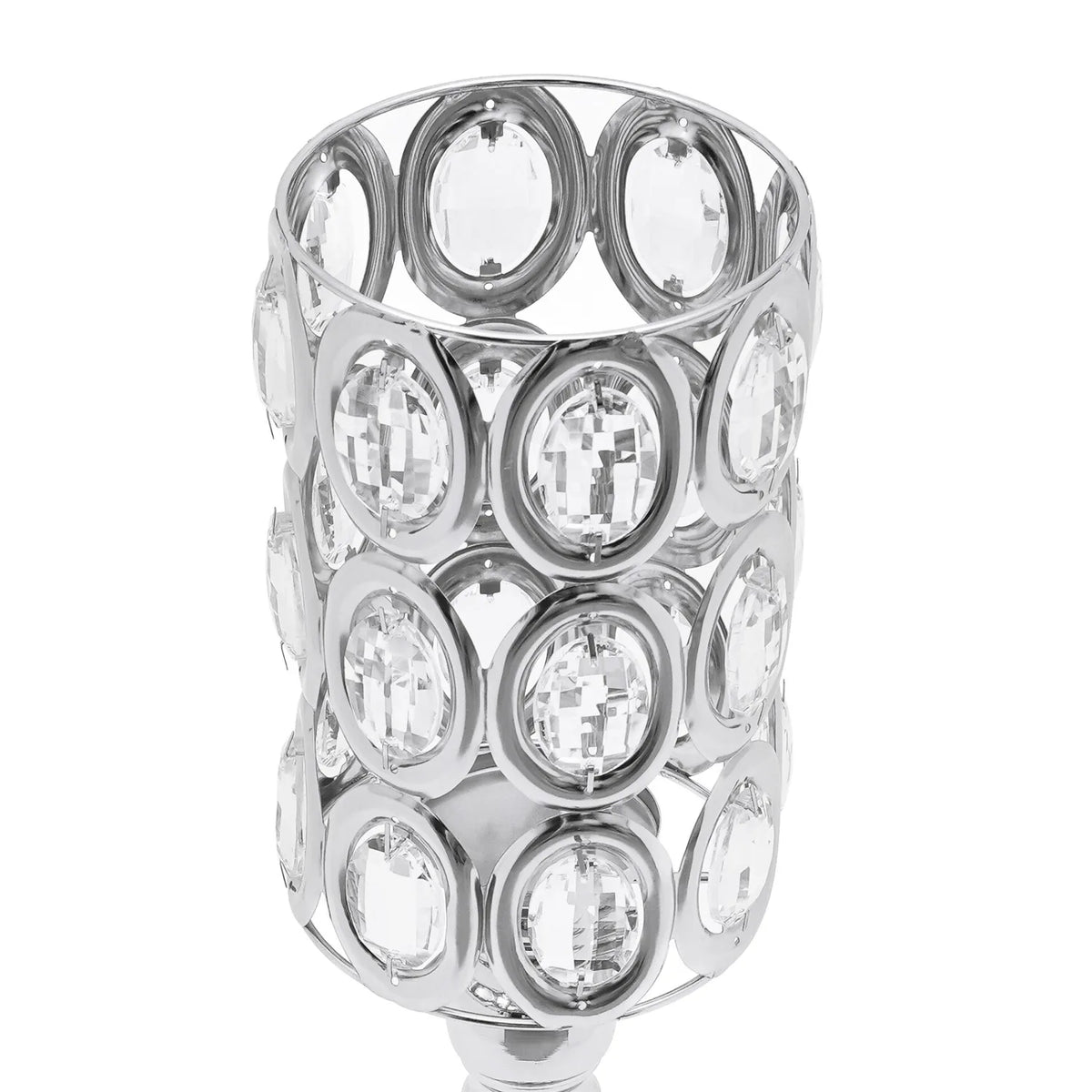 24" Silver Crystal Floral Centerpiece Stands – 10 Piece Set