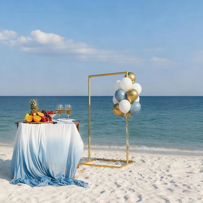 1 Meter Gold Metal Pedestal Arch Stand – Floral, Balloon & Event Display Frame