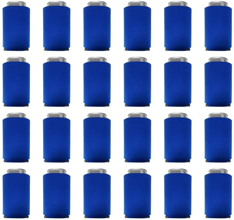 24-Pack Blank Collapsible Foam Can Cooler Sleeves – Party Favors & Beverage Holders