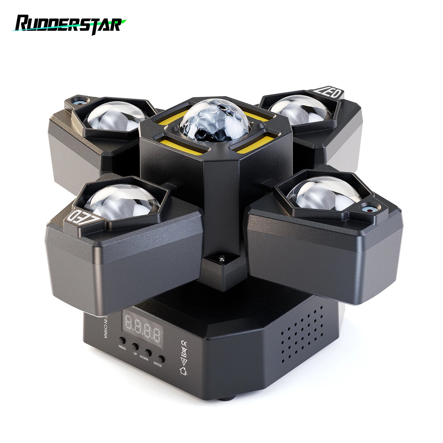 4-in-1 RGBW Moving Head DJ Party Light – Beam, Laser, Magic Ball & Strobe