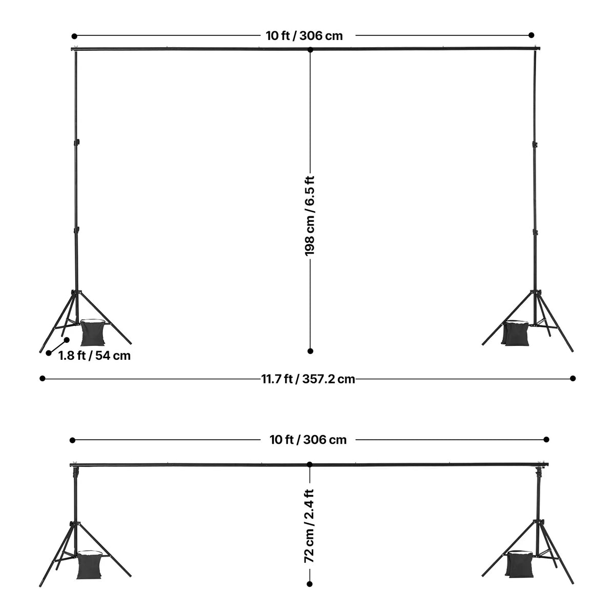 Adjustable 10 ft Backdrop & Projector Screen Stand – Heavy-Duty Event, Party & Photo Frame
