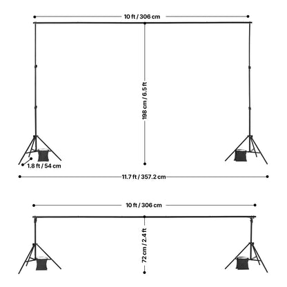 Adjustable 10 ft Backdrop & Projector Screen Stand – Heavy-Duty Event, Party & Photo Frame