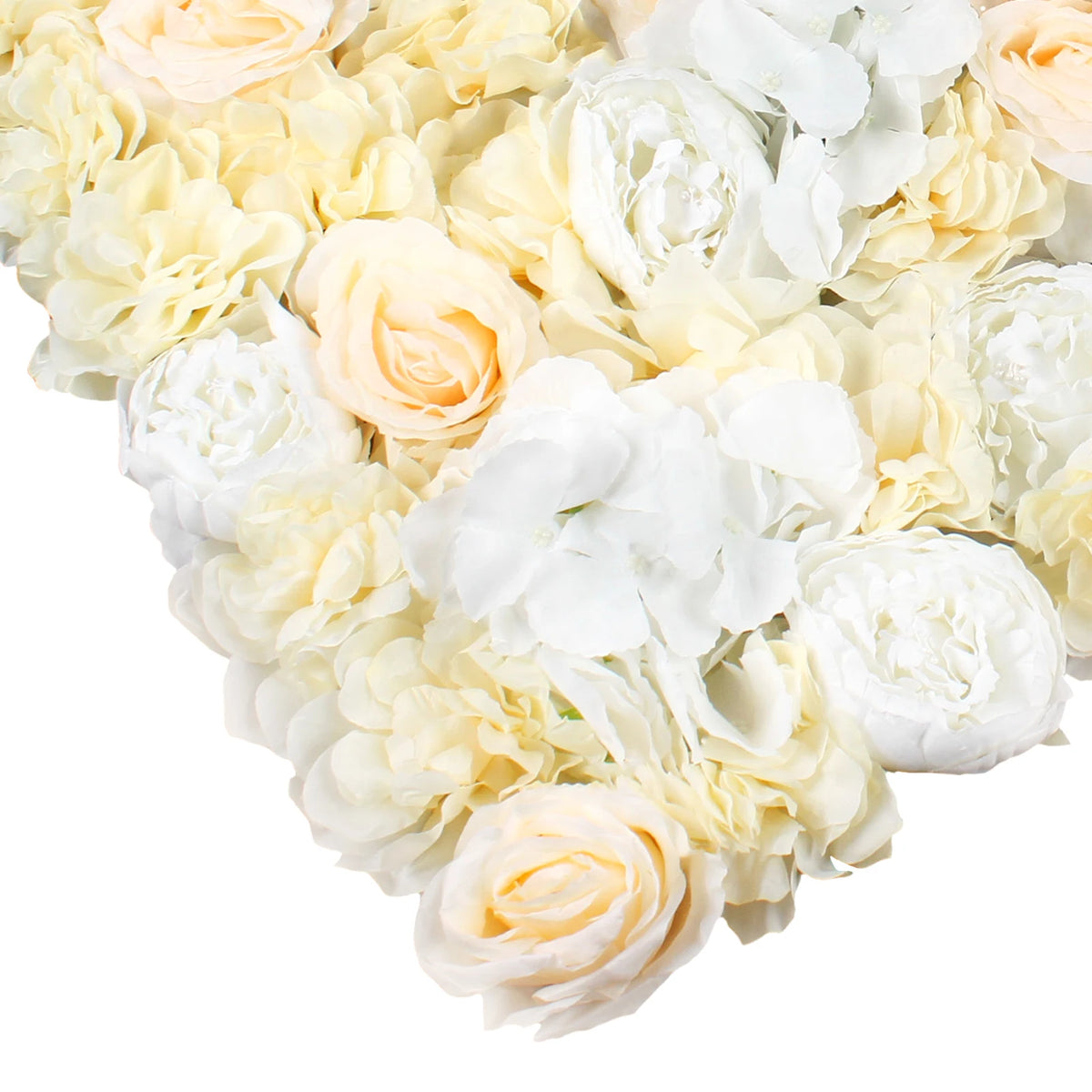 6-Piece Artificial Flower Wall Panel Set – Pale Yellow & White Hydrangea Rose Floral Backdrop