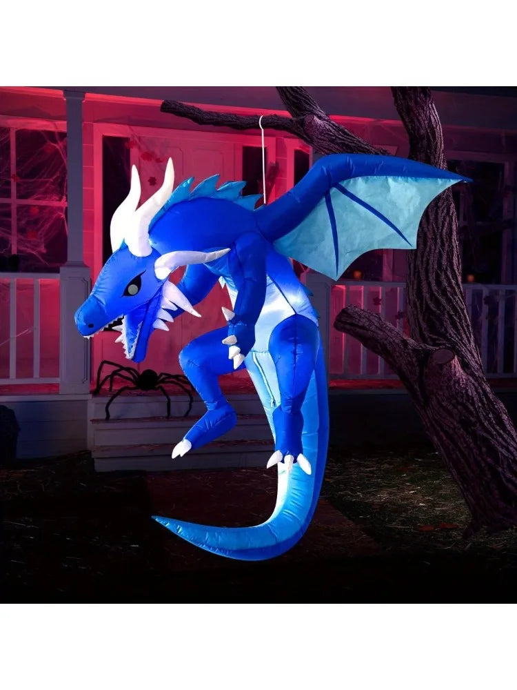 5-Ft Light-Up Hanging Ice Dragon Halloween Inflatable – Outdoor Yard Decoration with LED Lights