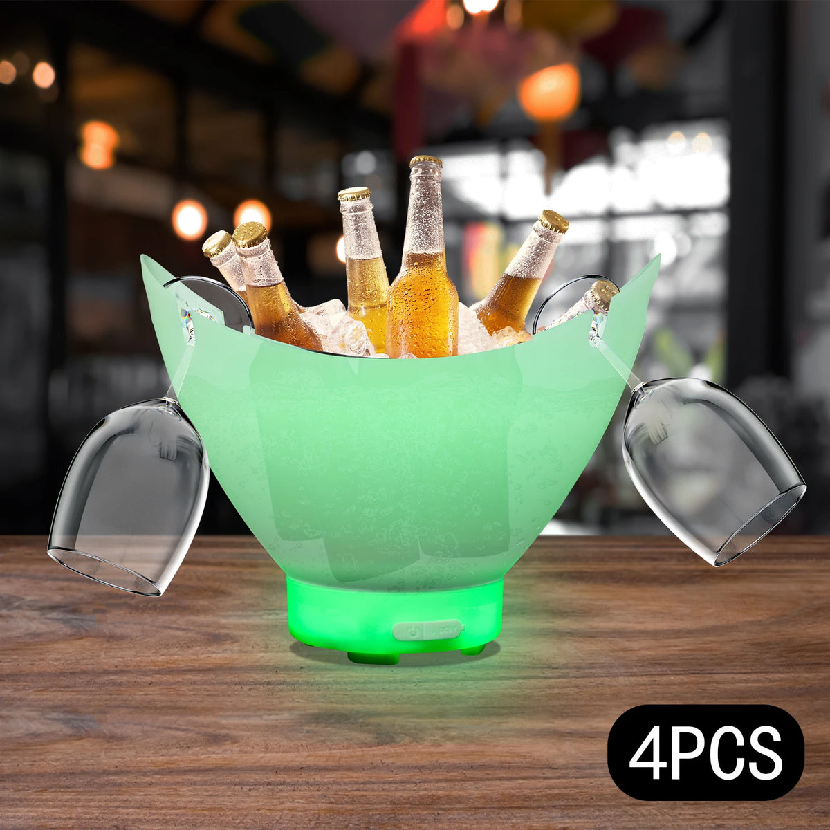 LED Bluetooth Ice Buckets with Speakers – 7L, 4-Pack