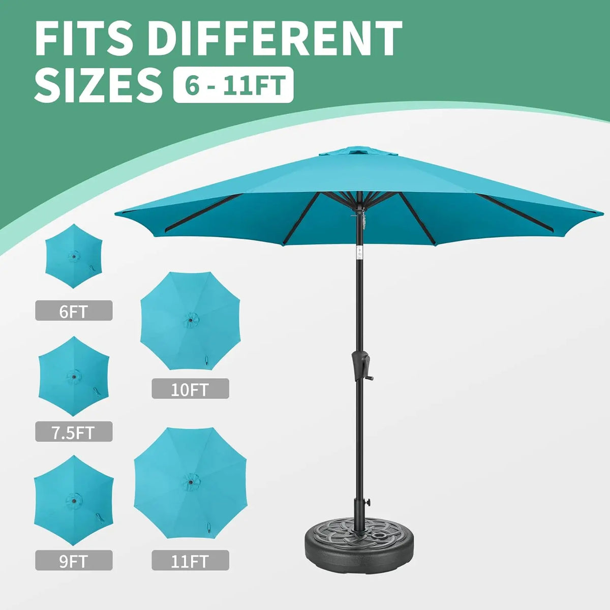112LB Fillable Patio Umbrella Base – 22" Heavy-Duty Outdoor Umbrella Stand
