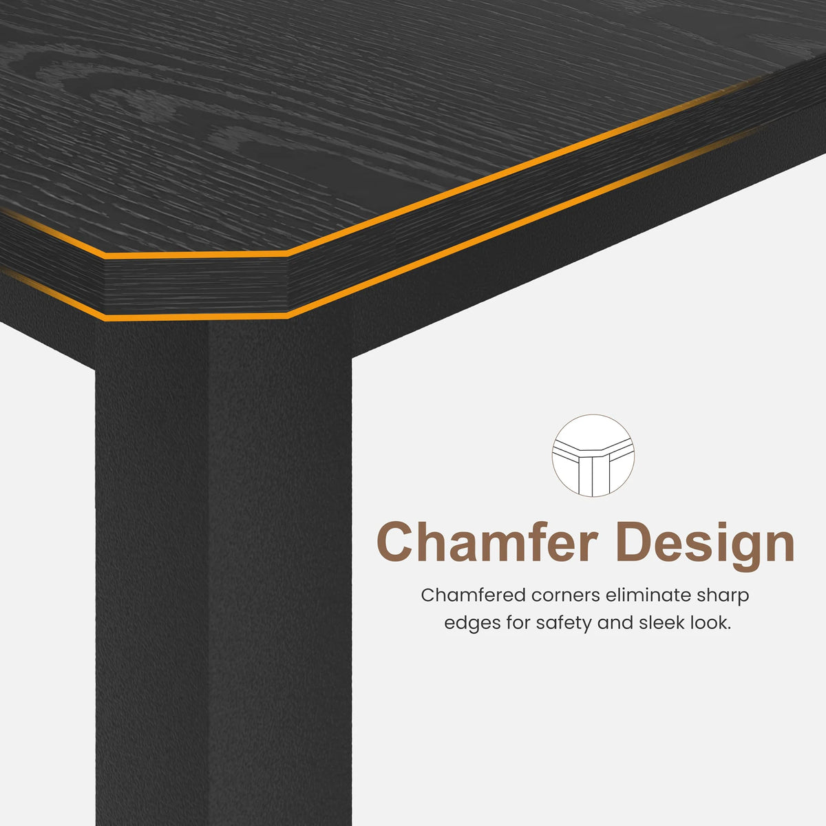 Industrial Dining Table for 4–10 – Wood Grain Top & Meta - 3 sizes available: 63", 70.8", or 78.7"