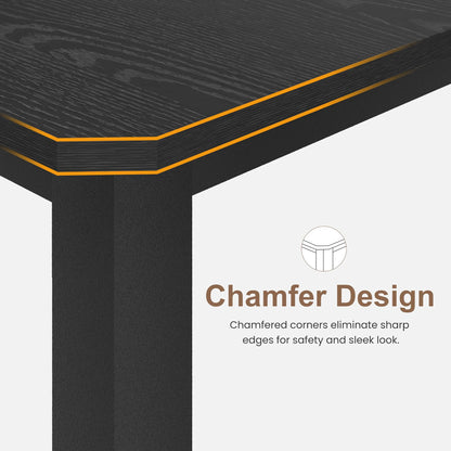 Industrial Dining Table for 4–10 – Wood Grain Top & Meta - 3 sizes available: 63", 70.8", or 78.7"