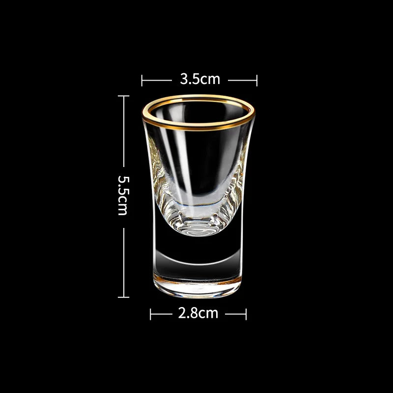 12-Piece Gold-Rimmed Mini Shot Glass Set – 15ml