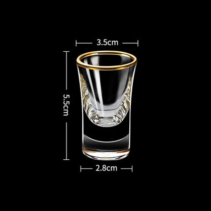 12-Piece Gold-Rimmed Mini Shot Glass Set – 15ml