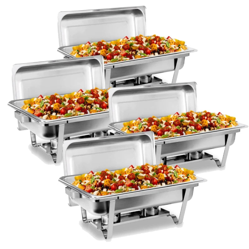 8 Qt Stainless Steel Chafing Dish Buffet Warmers – 2, 4 or 6 Pack