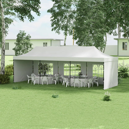 9.5 × 28FT Extra-Large Pop-Up Canopy Tent with Sidewalls, Windows & Adjustable Height