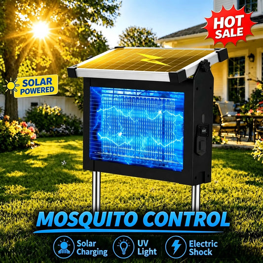 Solar Outdoor Bug Zapper – 4500V Mosquito & Flying Insect Control, Up to 2,100 Sq. Ft.
