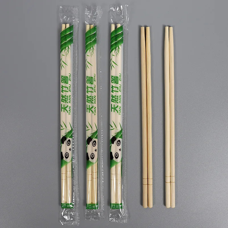 100-Pair Individually Wrapped Bamboo Chopsticks