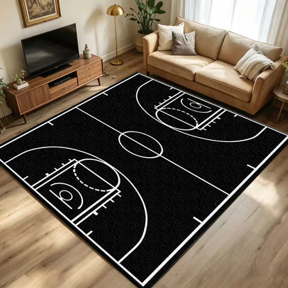 Basketball Court Area Rug – Game Day & Sports-Themed Floor Mat