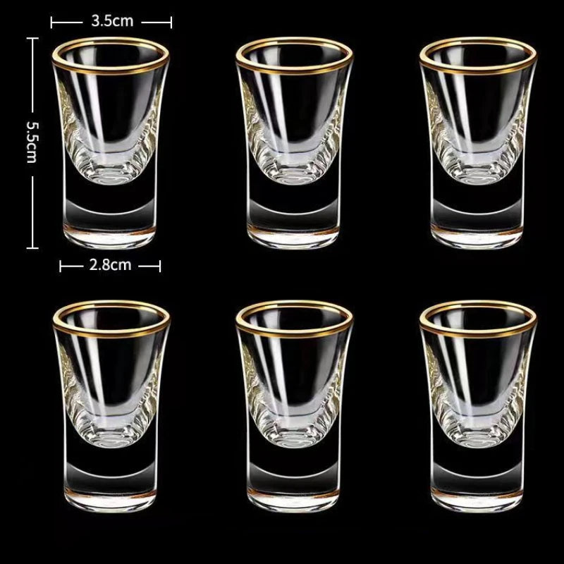 12-Piece Gold-Rimmed Mini Shot Glass Set – 15ml
