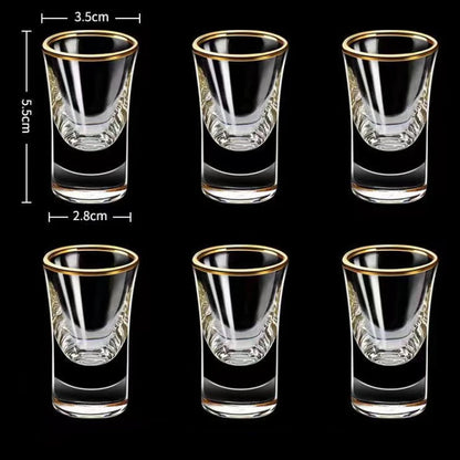 12-Piece Gold-Rimmed Mini Shot Glass Set – 15ml