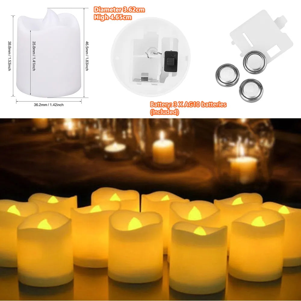 Flameless LED Tea Light Candles – Battery Operated & Reusable
