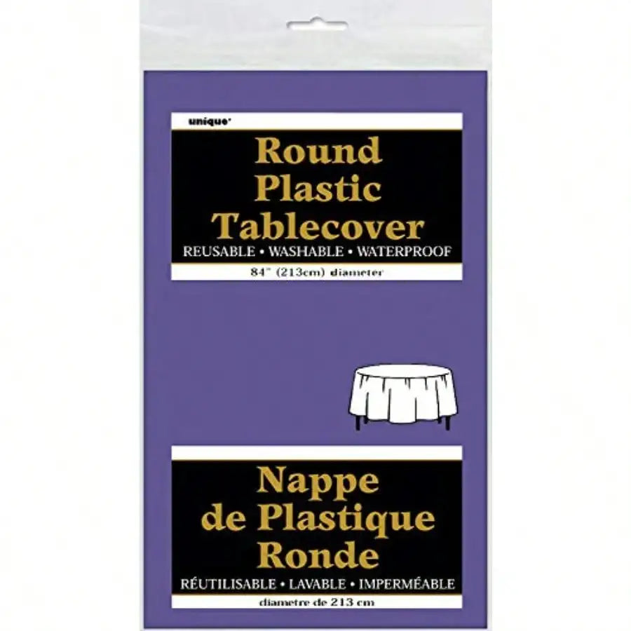 Deep Purple 84" Round Tablecloth – Waterproof Party & Event Table Cover