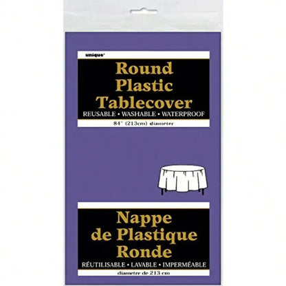 Deep Purple 84" Round Tablecloth – Waterproof Party & Event Table Cover
