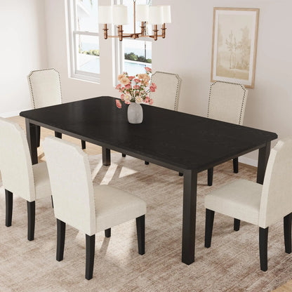 Industrial Dining Table for 4–10 – Wood Grain Top & Meta - 3 sizes available: 63", 70.8", or 78.7"