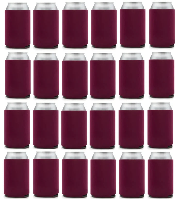 24-Pack Blank Collapsible Foam Can Cooler Sleeves – Party Favors & Beverage Holders