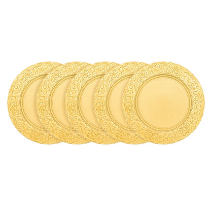Gold Embossed Round Charger Plates – 13", 100 Piece Set